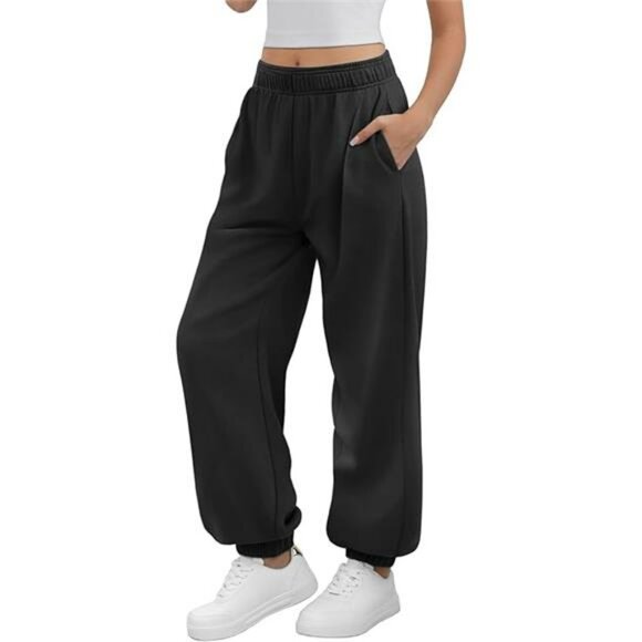 Womens High Waisted Sweatpants Baggy Joggers Lounge Workout Pants with Pockets - Picture 8 of 8